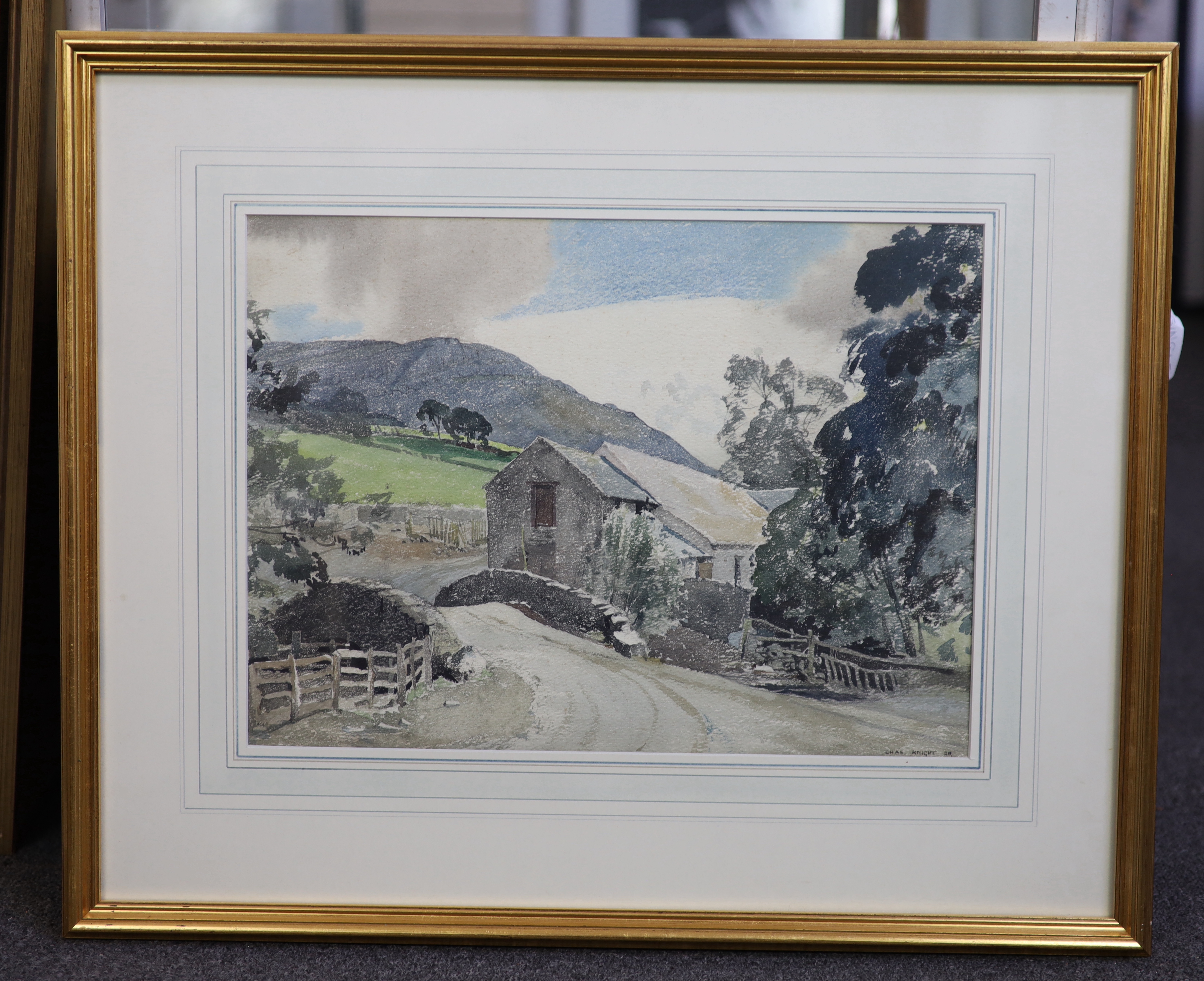 Charles Knight (British, 1901-1990), 'Plas-y-Eglwyseg, North Wales', watercolour, 30.5 x 41.5cm